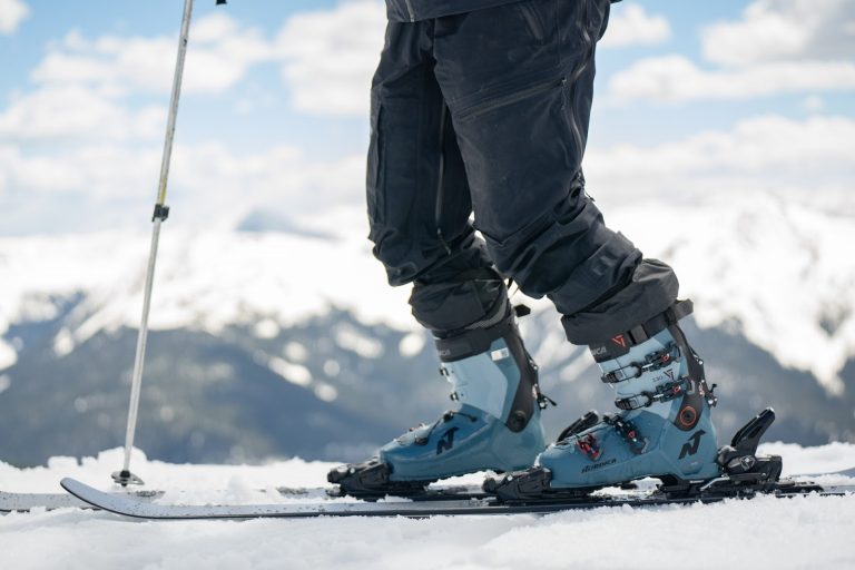 Skiing on mountain