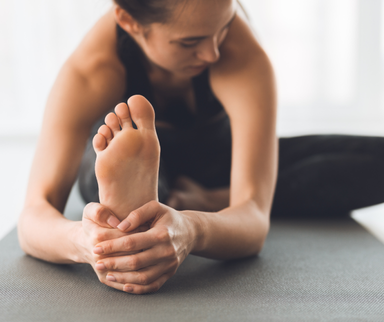 woman stretching
